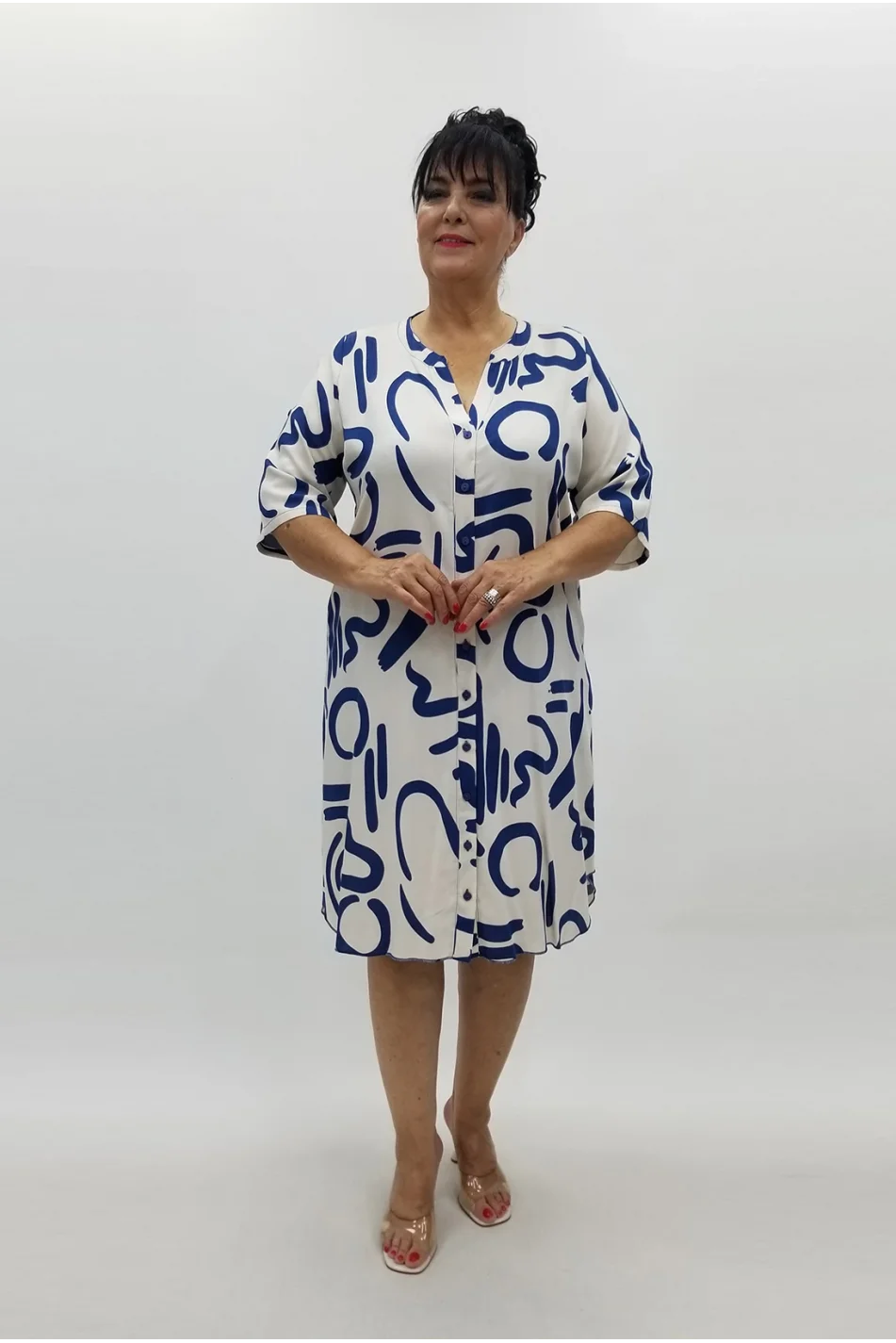 Miraggio Büyük Beden Elbise 98995 İNDİGO