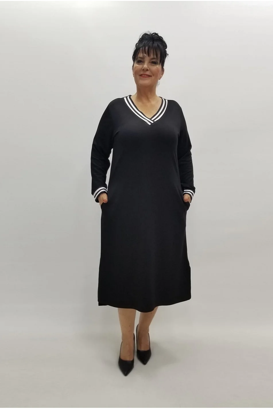 Miraggio Büyük Beden Elbise 99021 SİYAH