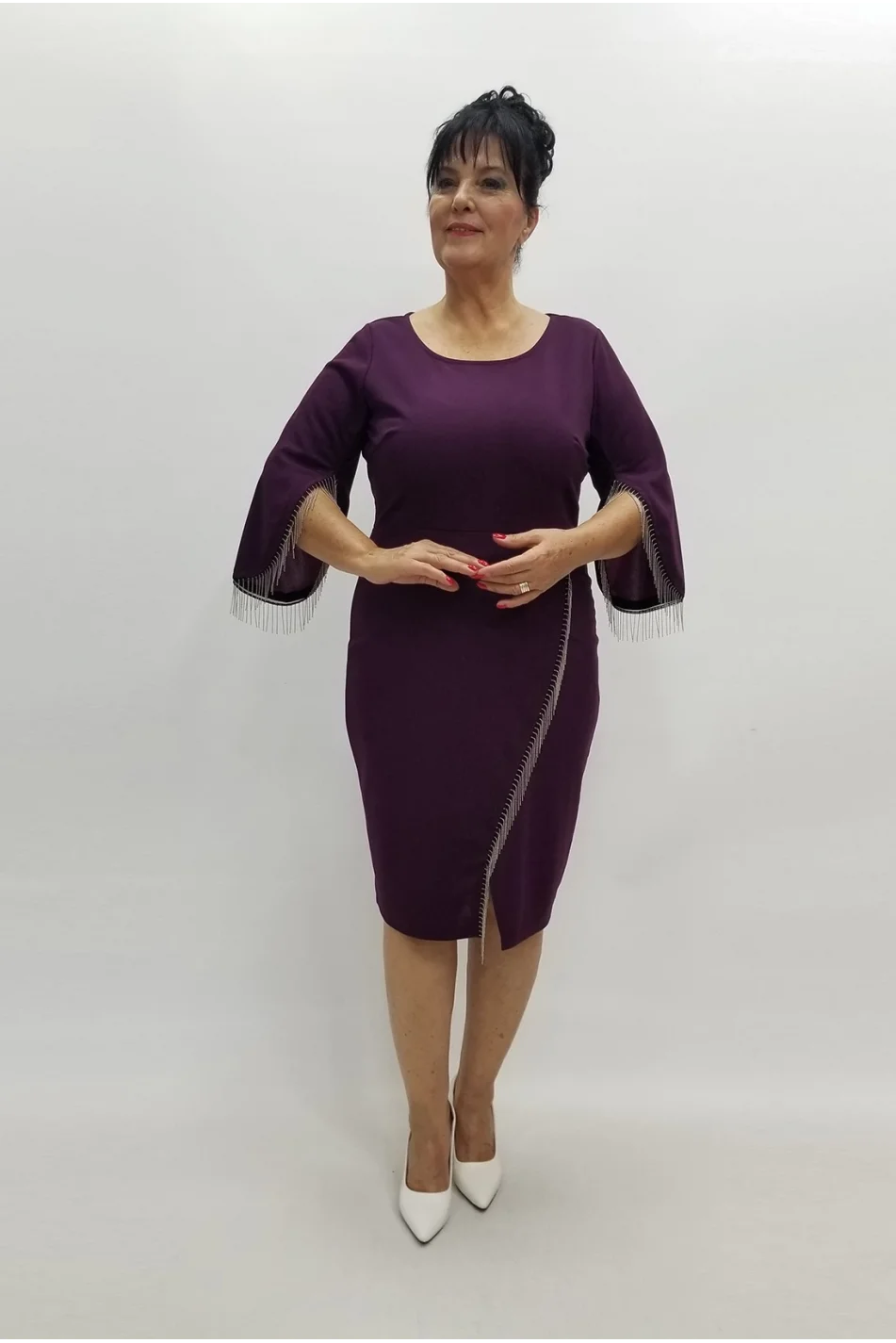 Miraggio Büyük Beden Elbise 99024 MÜRDÜM