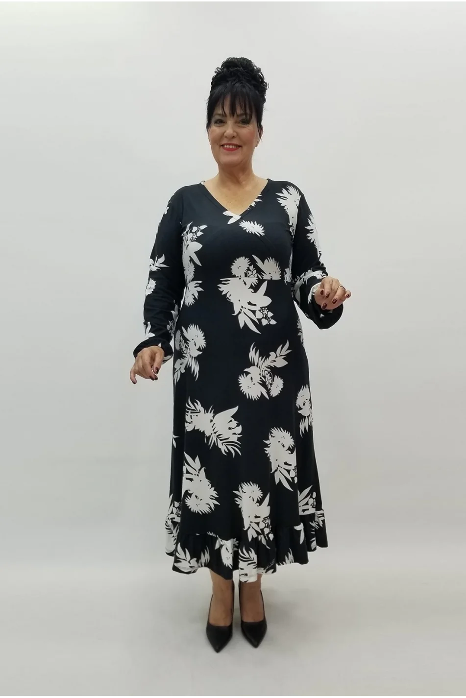 Miraggio Büyük Beden Elbise 99064 SİYAH