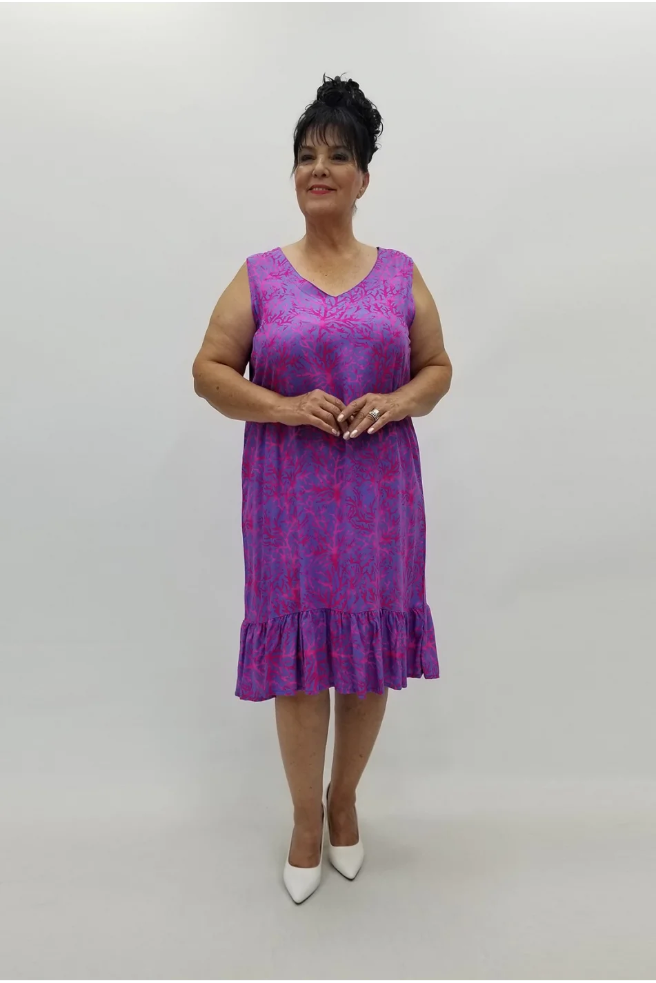 Miraggio Büyük Beden Elbise 99073 FUŞYA