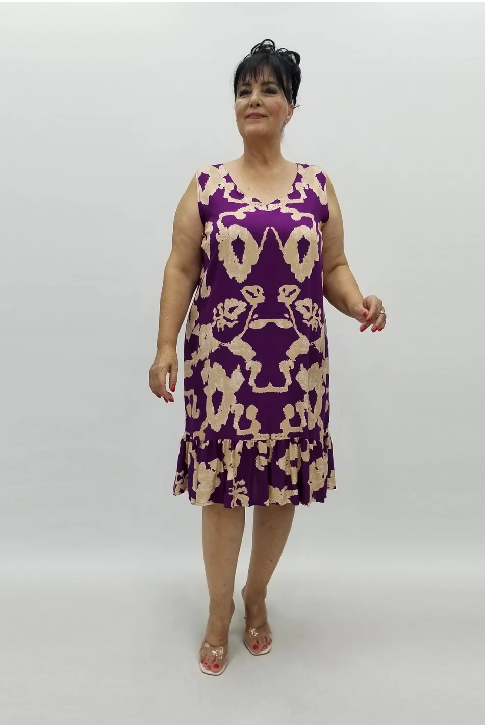 Miraggio Büyük Beden Elbise 99074 MÜRDÜM