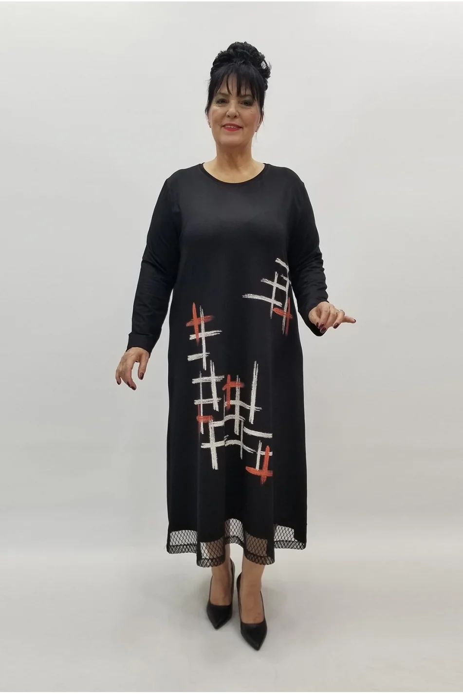 Miraggio Büyük Beden Elbise 99099 SİYAH