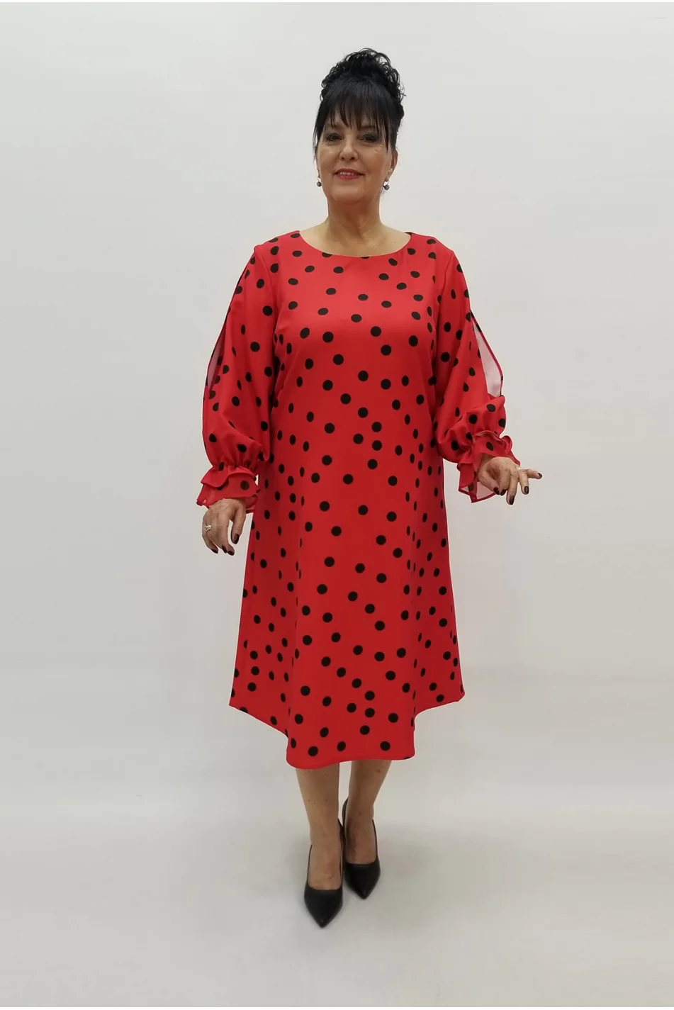 Miraggio Büyük Beden Elbise 99111 KIRMIZI