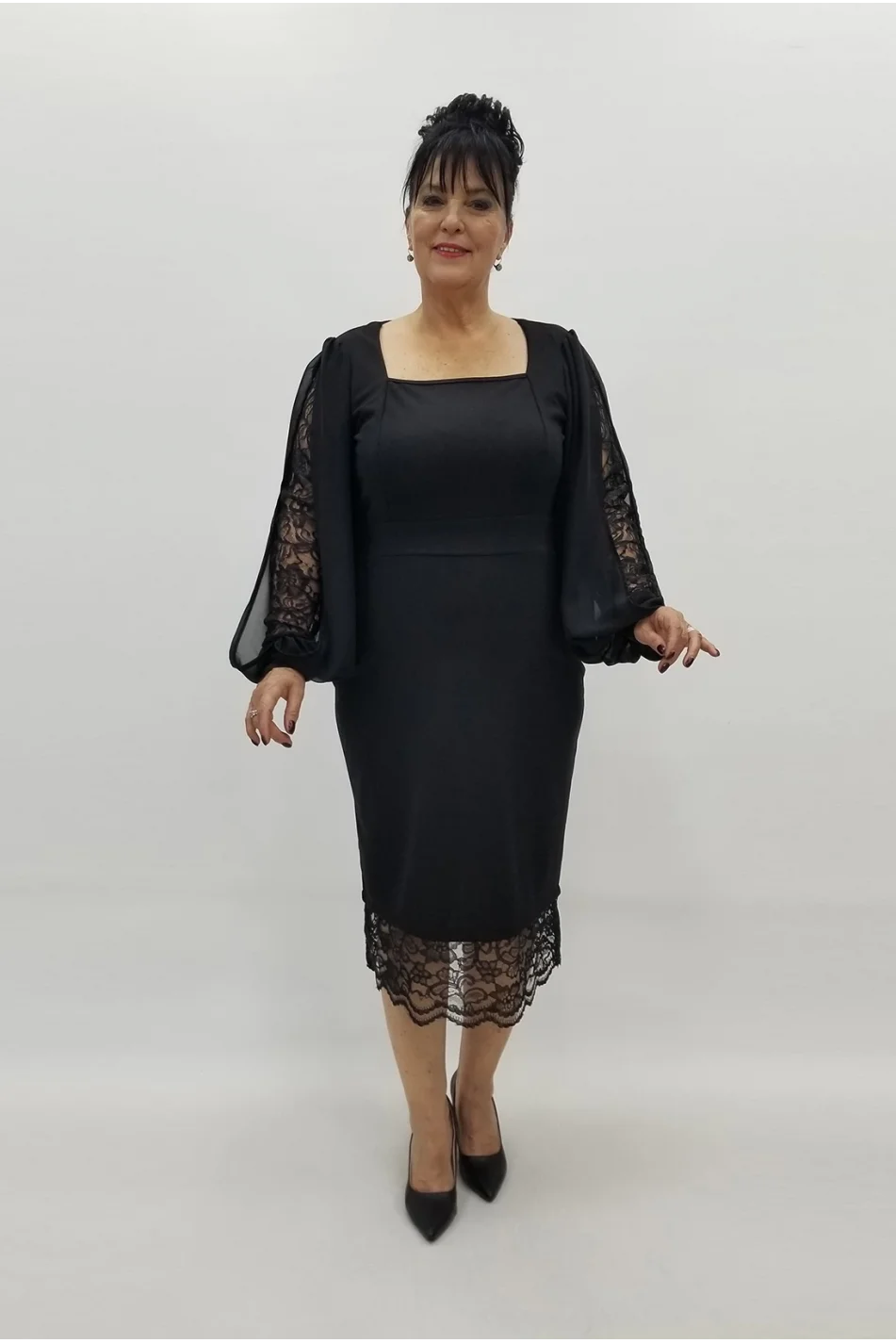 Miraggio Büyük Beden Elbise 99112 SİYAH