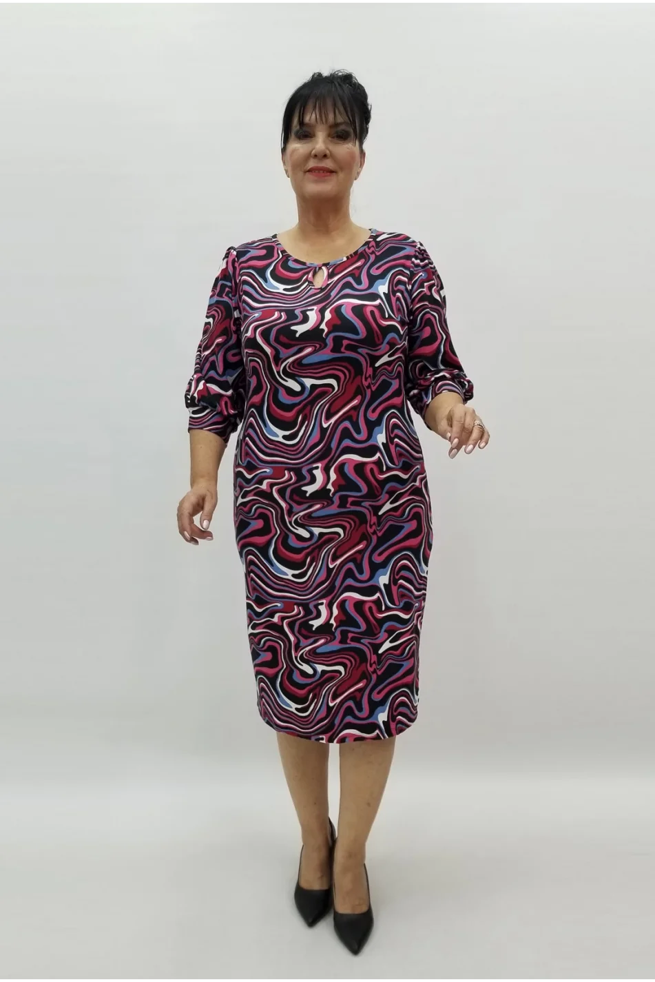 Miraggio Büyük Beden Elbise 99175 FUŞYA