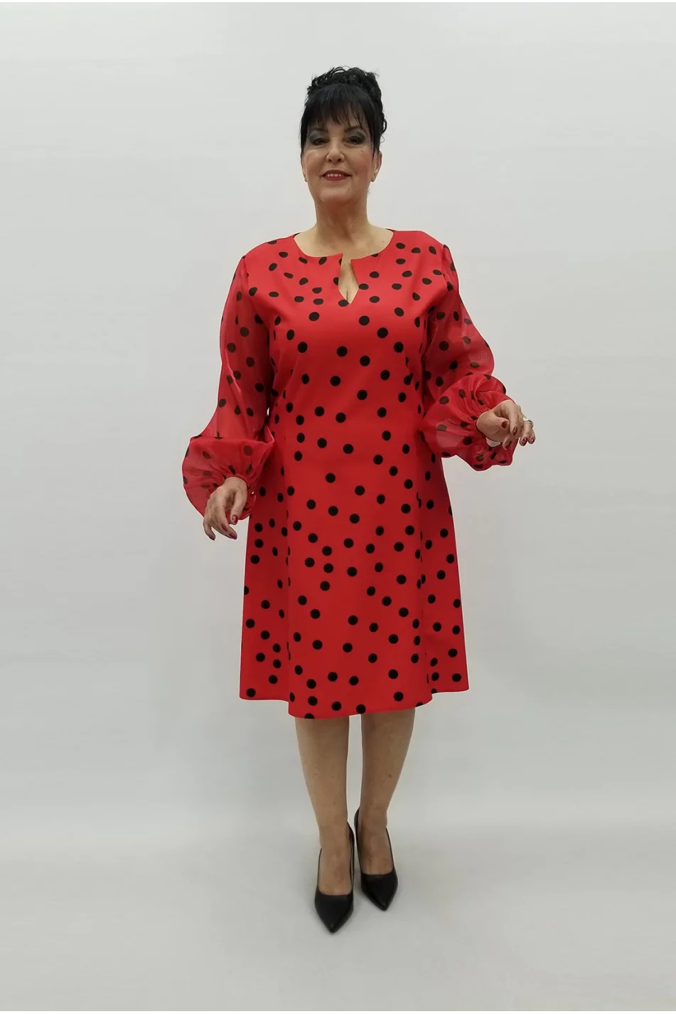 Miraggio Büyük Beden Elbise 99194 KIRMIZI