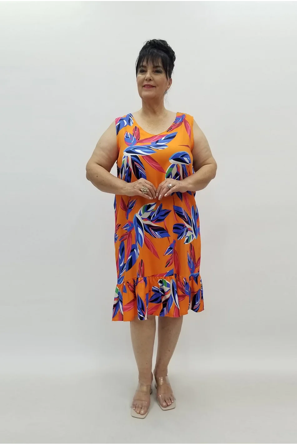 Miraggio Büyük Beden Elbise 99219 ORANJ