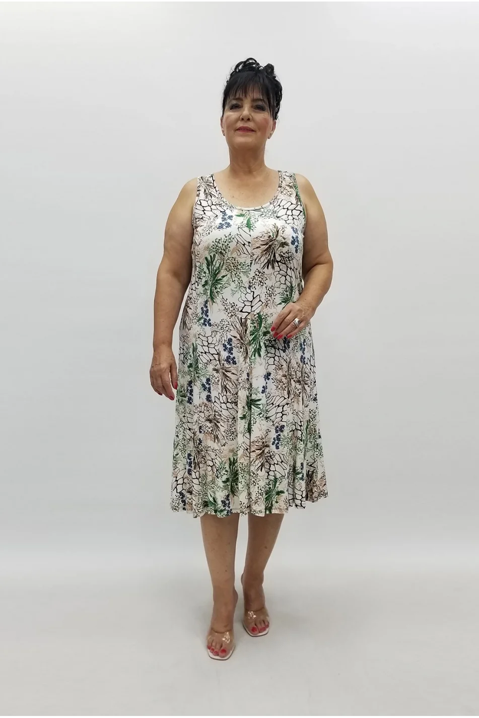 Miraggio Büyük Beden Elbise 99220 YEŞİL