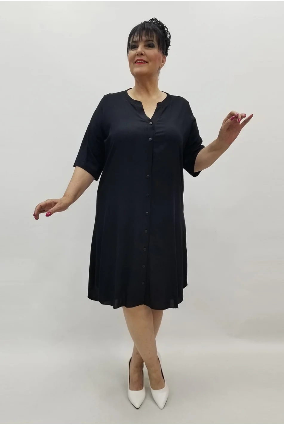 Miraggio Büyük Beden Elbise 99263 SİYAH