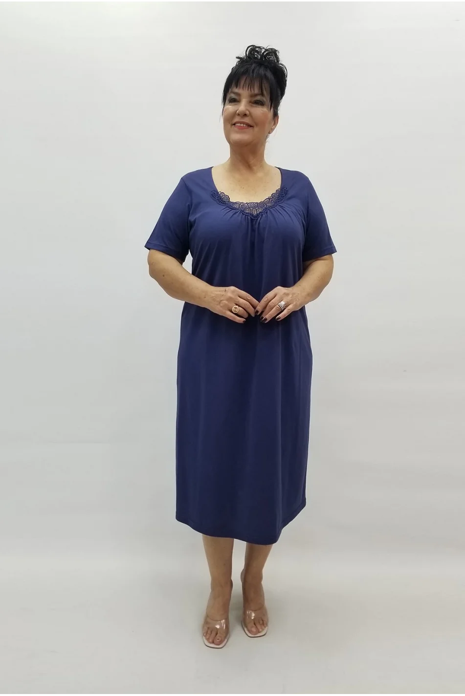 Miraggio Büyük Beden Elbise 99296 LACİVERT