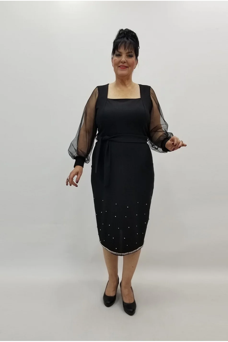 Miraggio Büyük Beden Elbise 99323 SİYAH