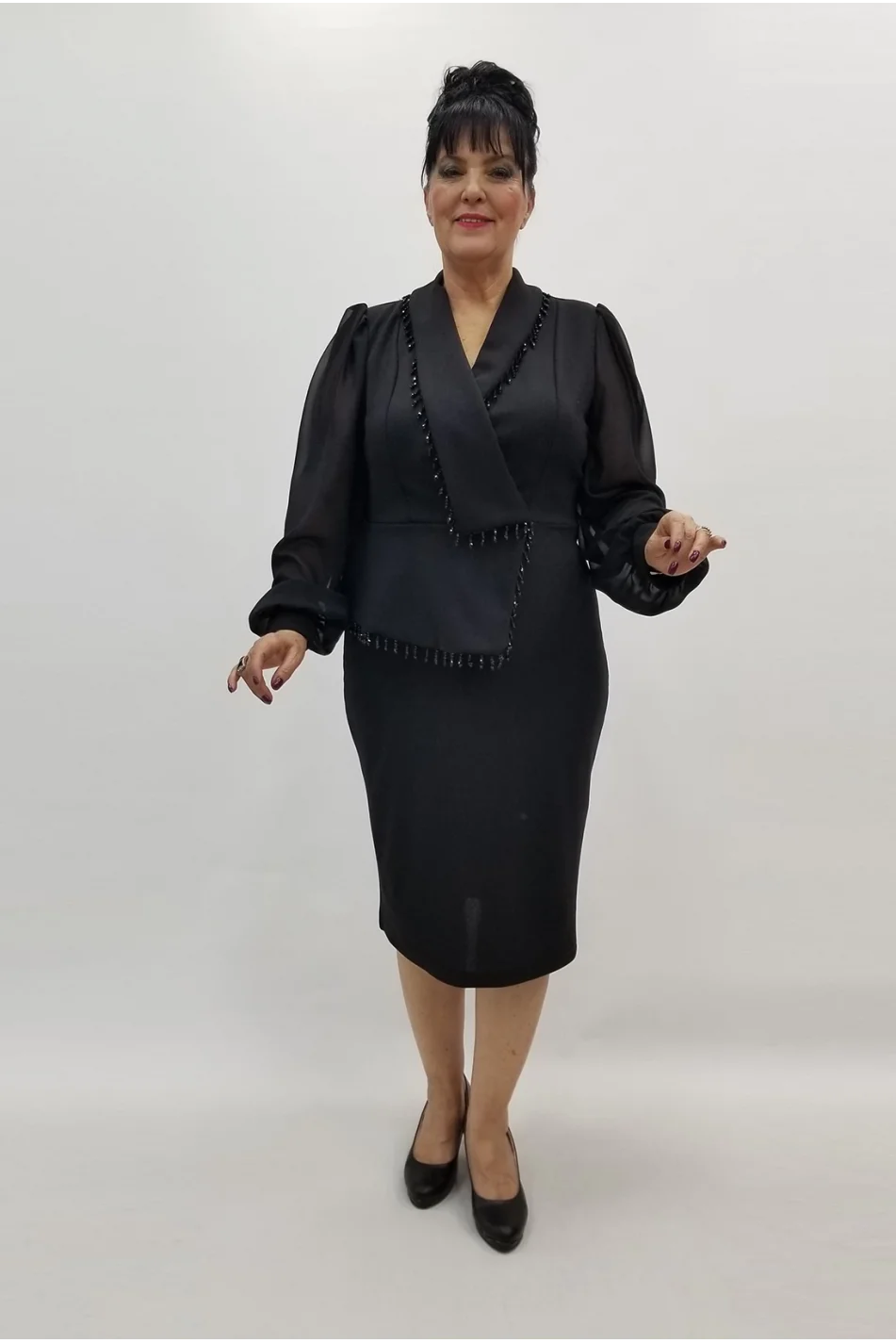 Miraggio Büyük Beden Elbise 99325 SİYAH