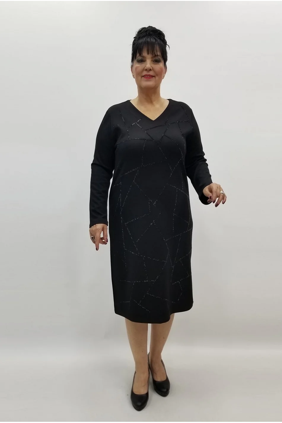 Miraggio Büyük Beden Elbise 99347 SİYAH