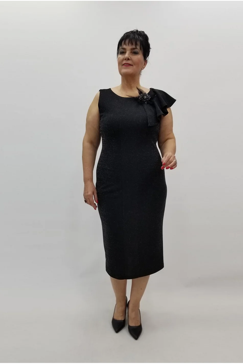 Miraggio Büyük Beden Elbise 99435 SİYAH