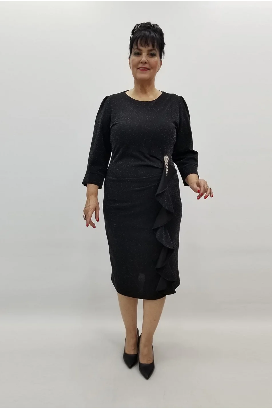 Miraggio Büyük Beden Elbise 99436 SİYAH