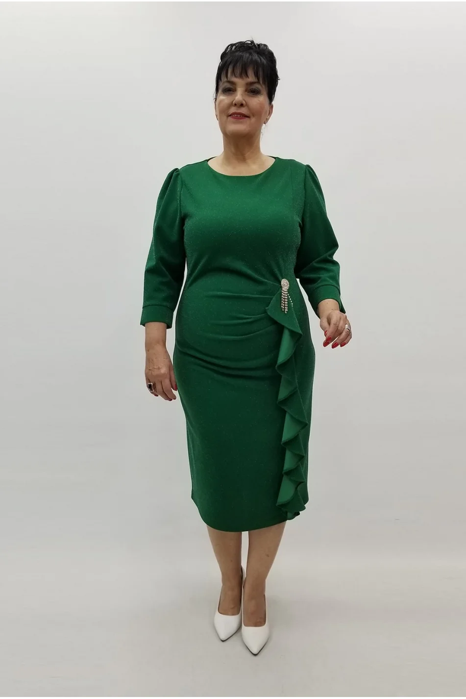 Miraggio Büyük Beden Elbise 99436 YEŞİL