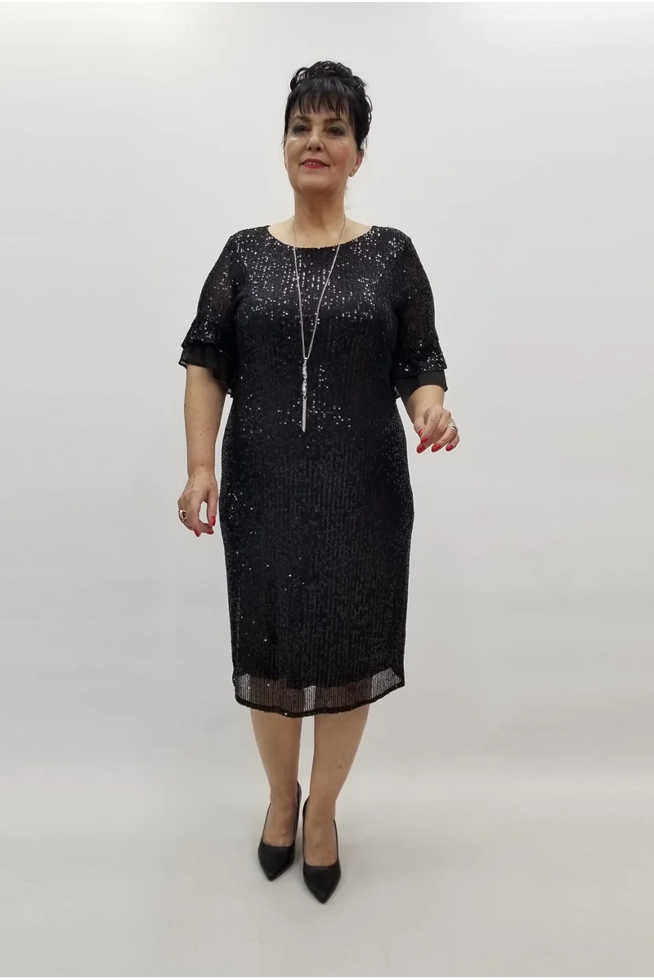 Miraggio Büyük Beden Elbise 99438 SİYAH