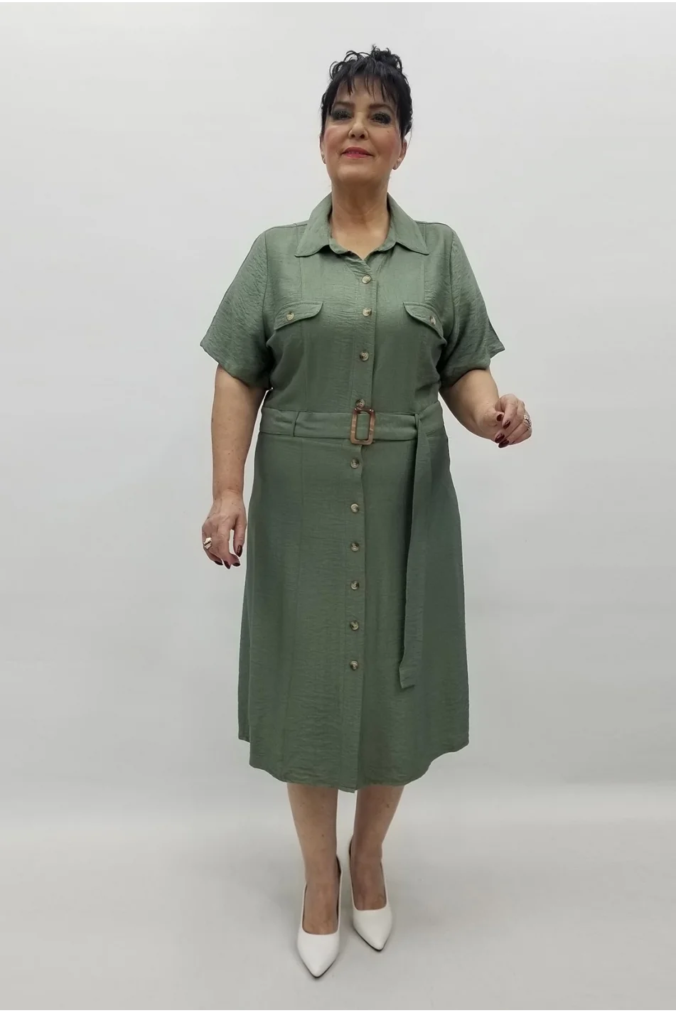 Miraggio Büyük Beden Elbise 99540 HAKİ