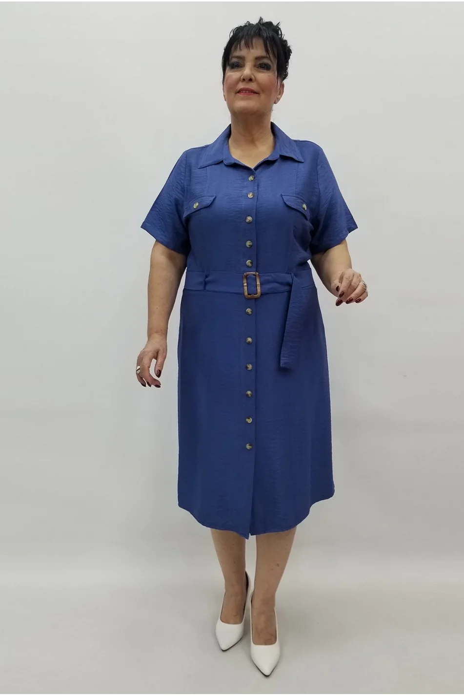 Miraggio Büyük Beden Elbise 99540 İNDİGO