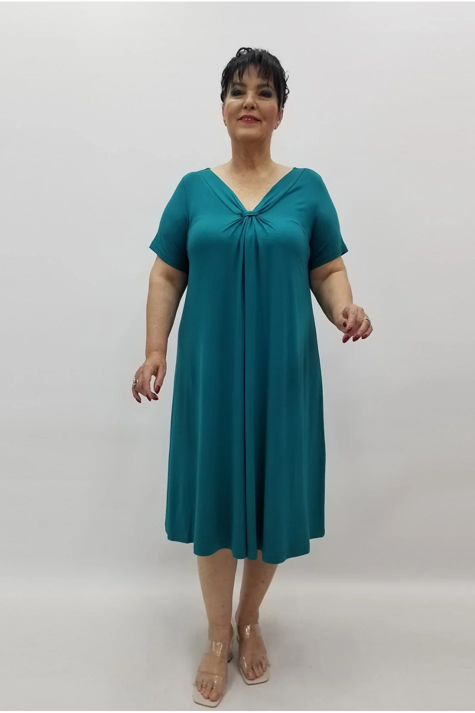 Miraggio Büyük Beden Elbise 99654 PETROL