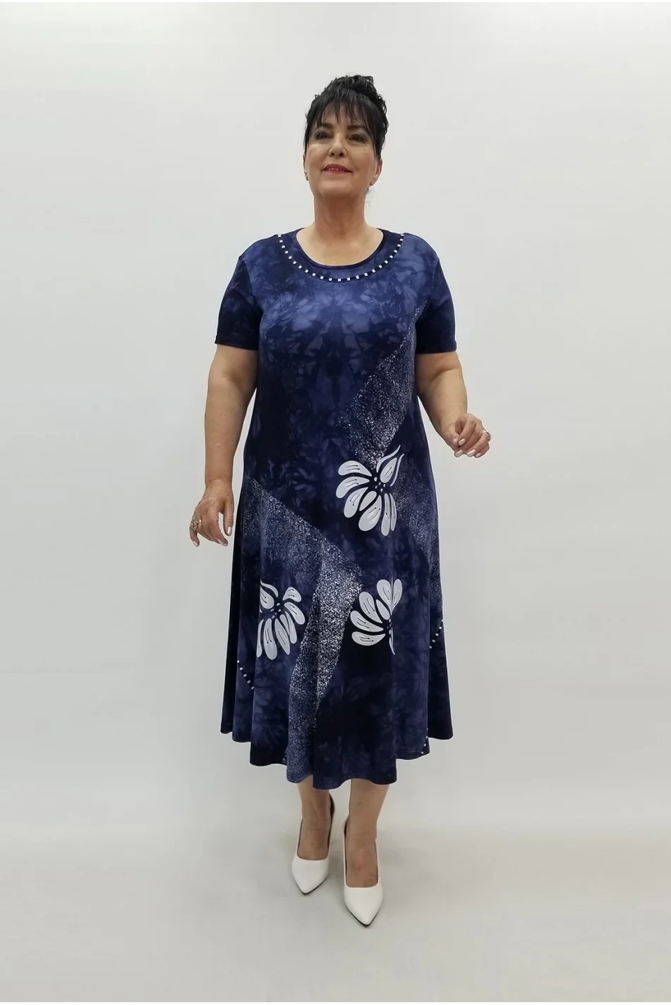 Miraggio Büyük Beden Elbise 99668 LACİVERT