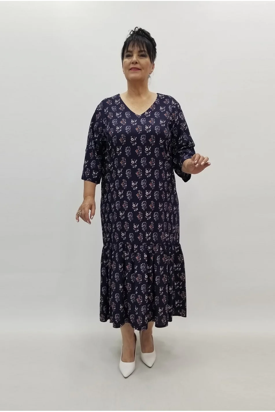 Miraggio Büyük Beden Elbise 99712 LACİVERT