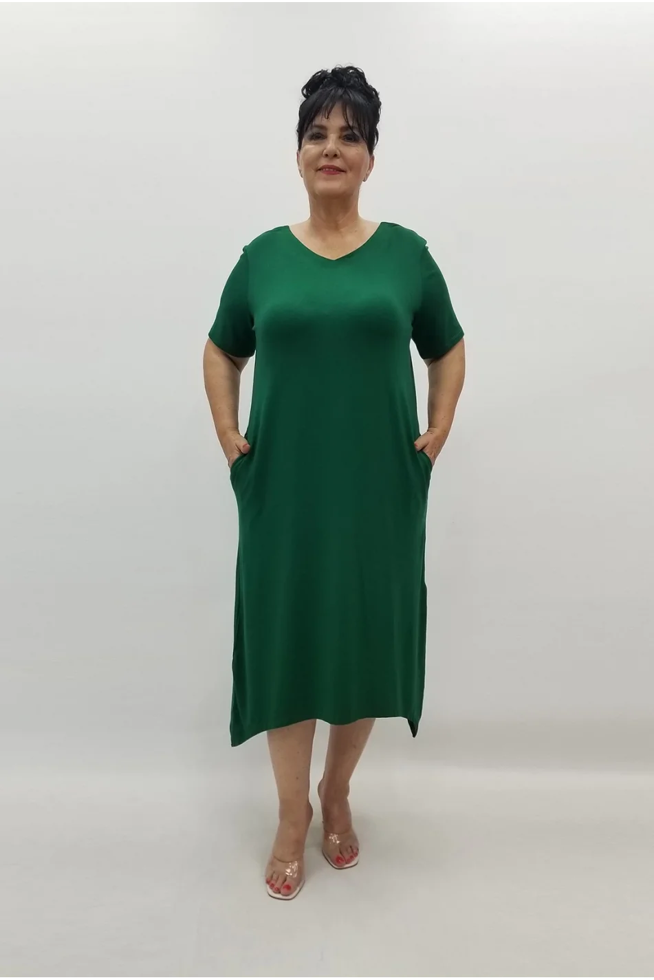 Miraggio Büyük Beden Elbise 99793 ZÜMRÜT YEŞİLİ