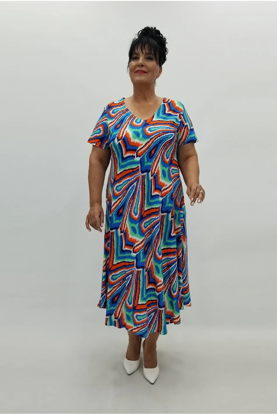 Miraggio Büyük Beden Elbise 99810 ORANJ