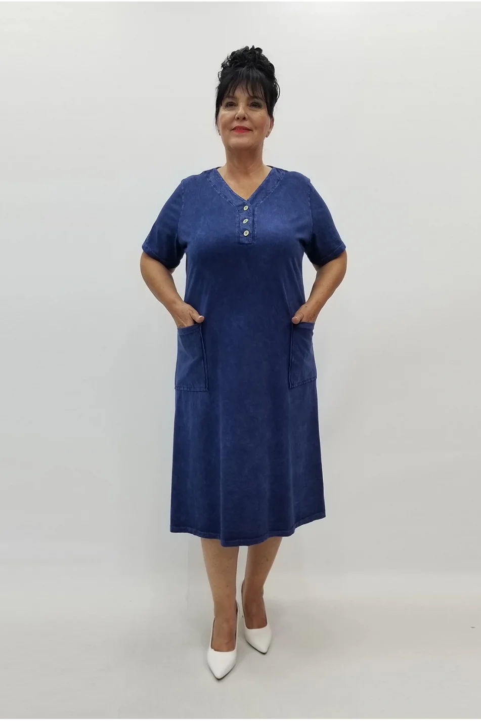 Miraggio Büyük Beden Elbise 99816 LACİVERT