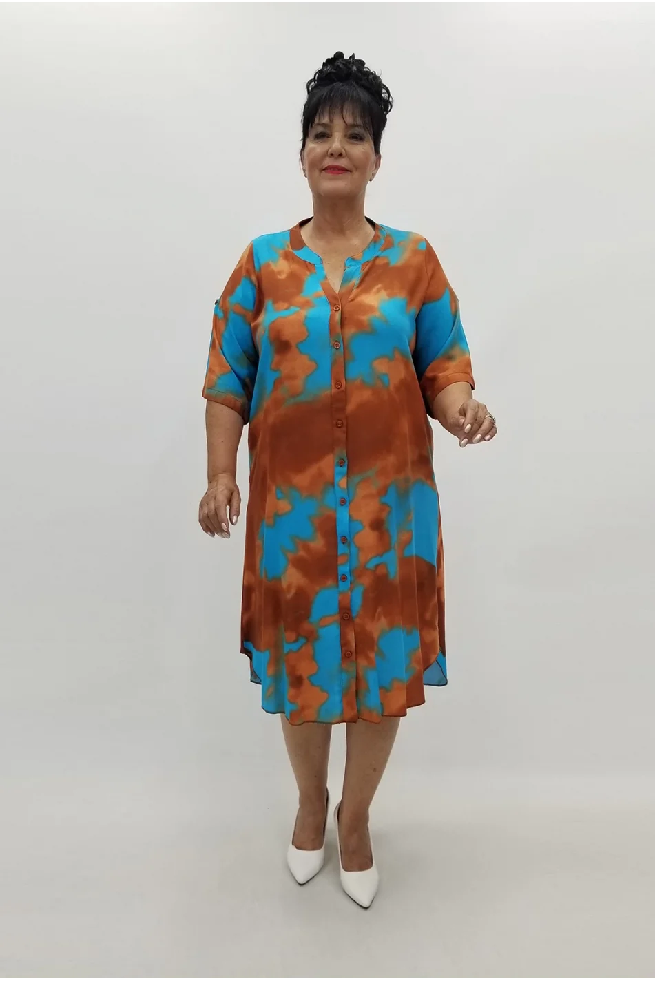 Miraggio Büyük Beden Elbise 99819 TABA