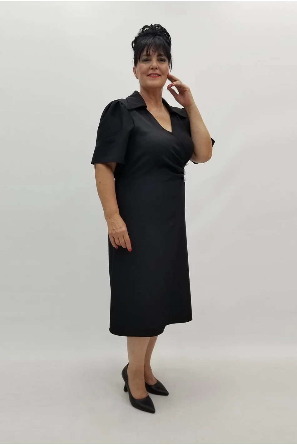 Miraggio Büyük Beden Elbise 99837 SİYAH