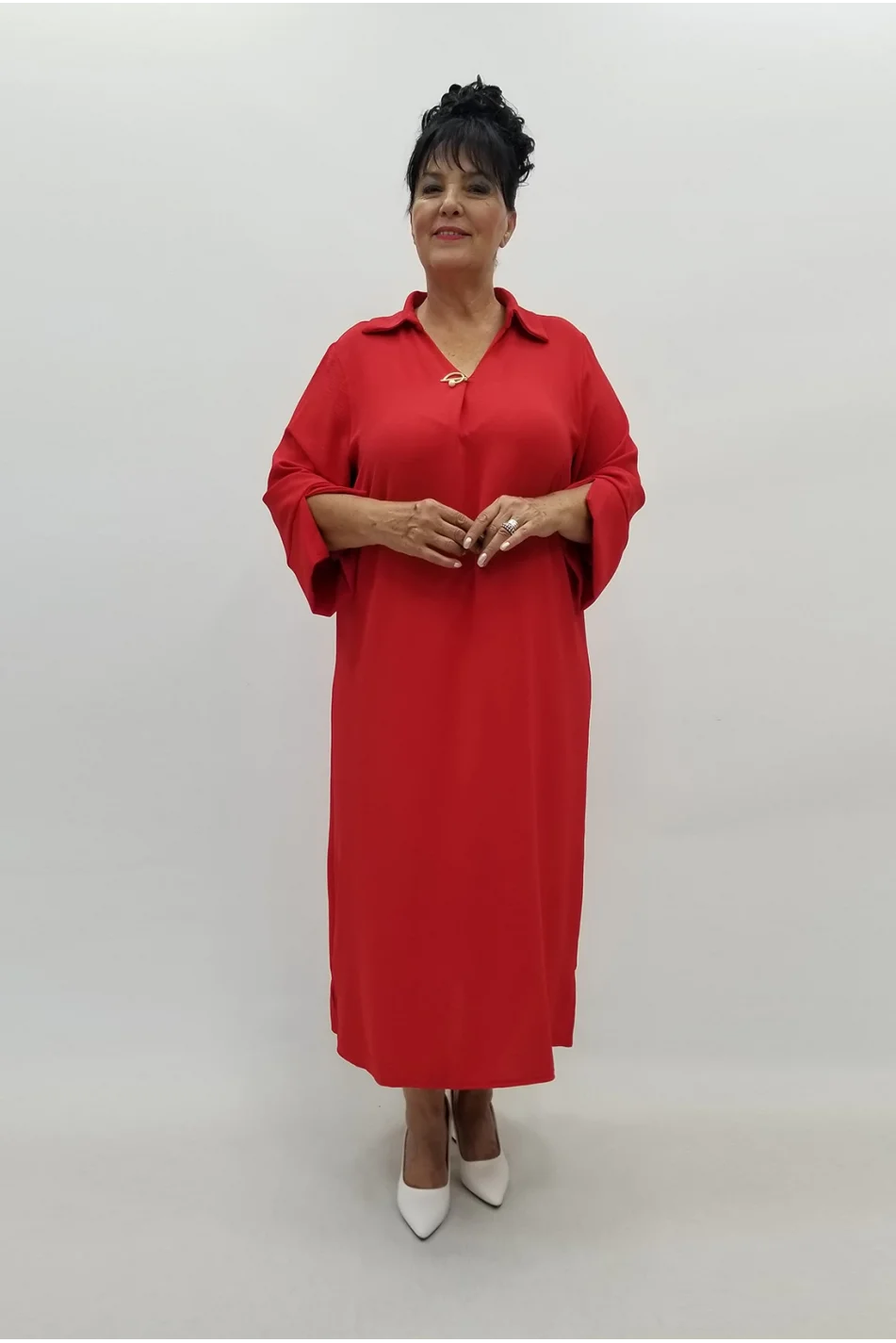Miraggio Büyük Beden Elbise 99848 KIRMIZI