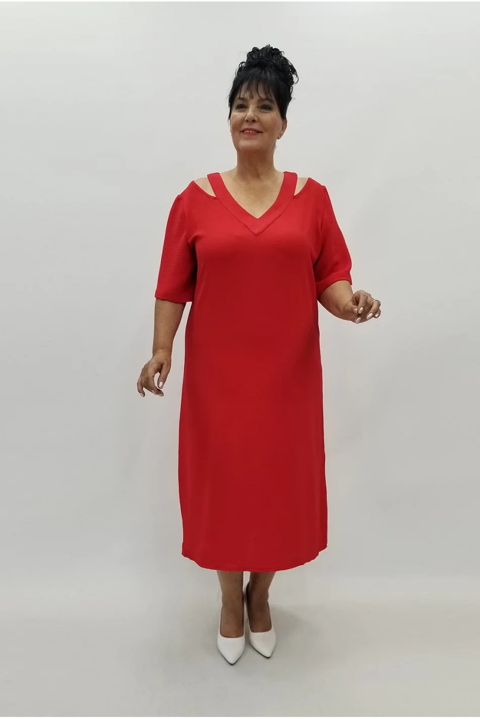 Miraggio Büyük Beden Elbise 99849 KIRMIZI