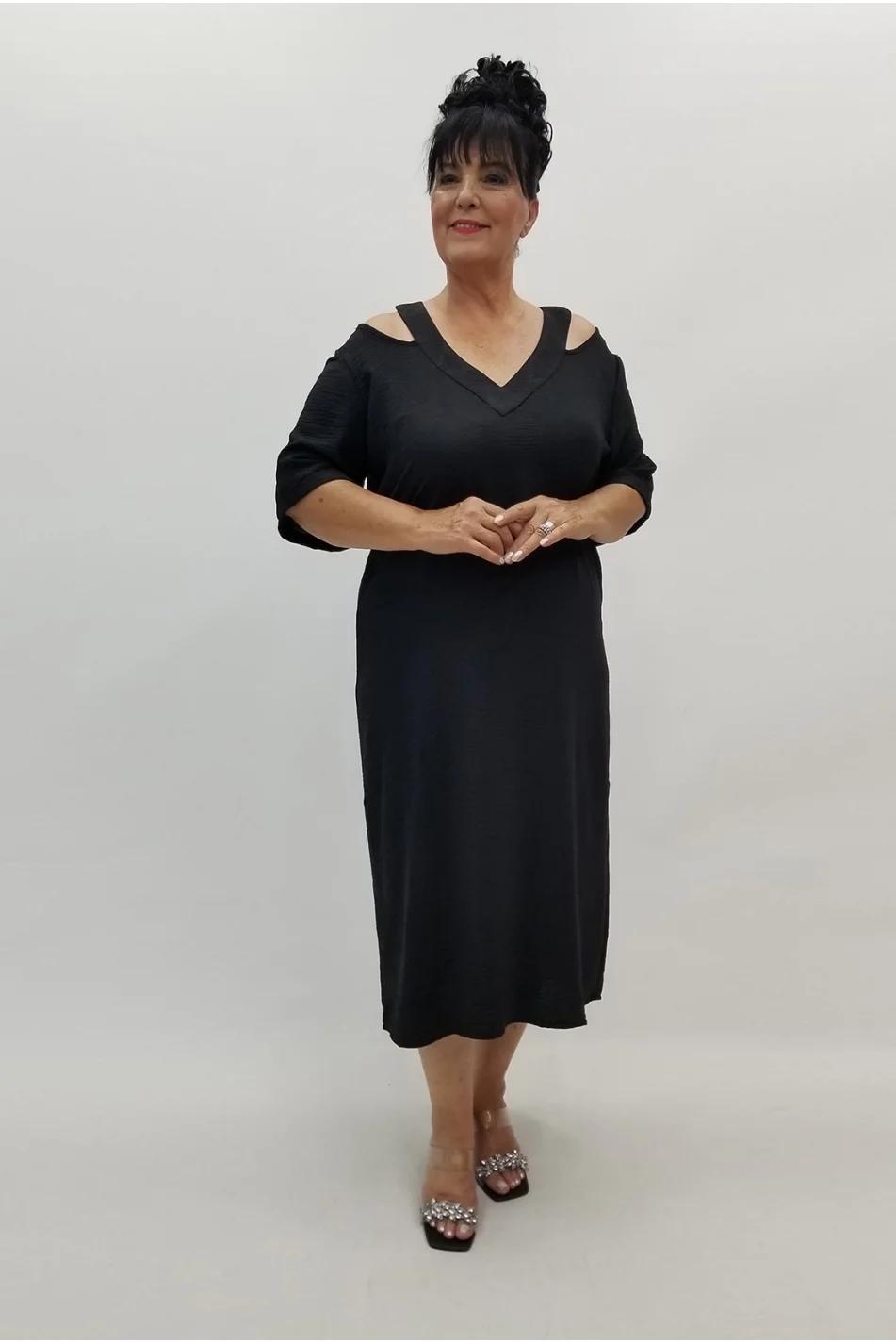 Miraggio Büyük Beden Elbise 99849 SİYAH