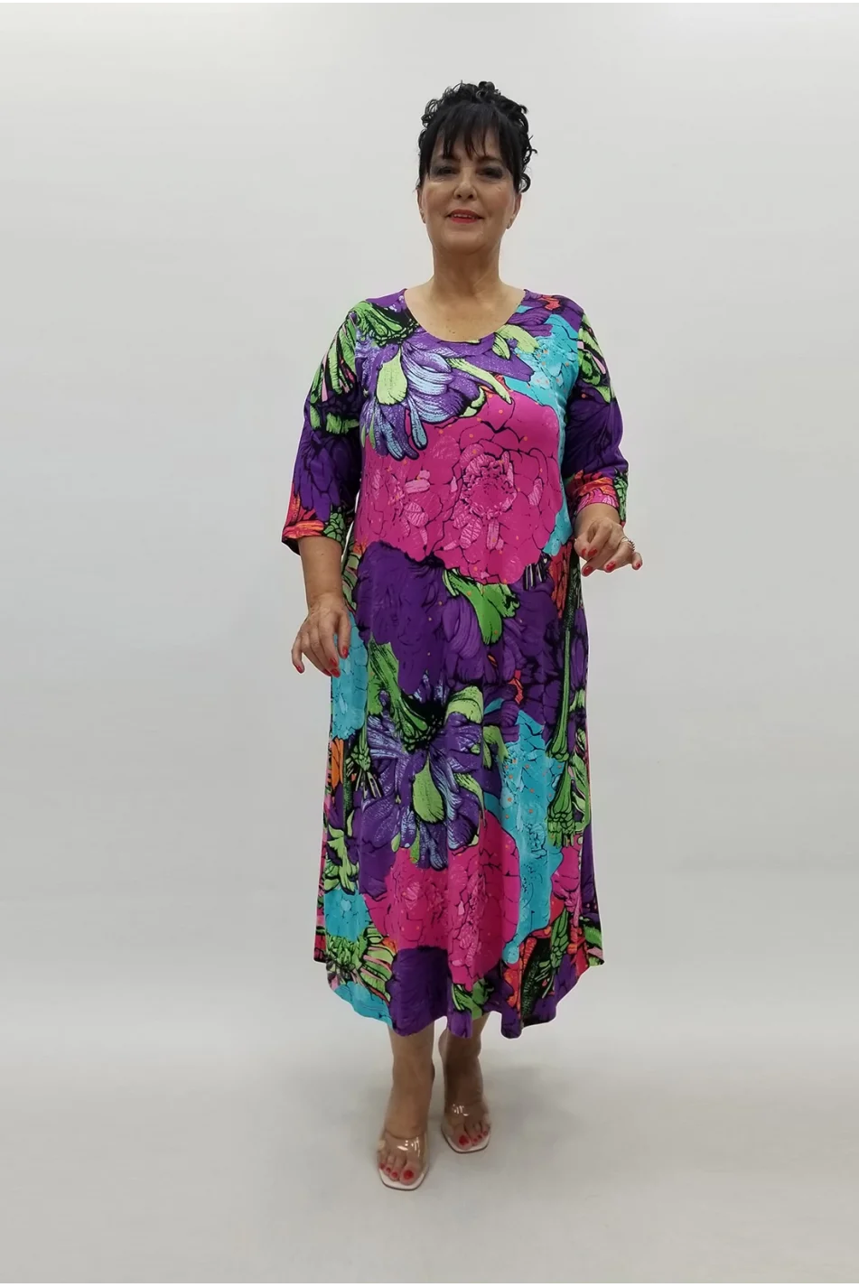 Miraggio Büyük Beden Elbise 99884 MOR/FUŞYA