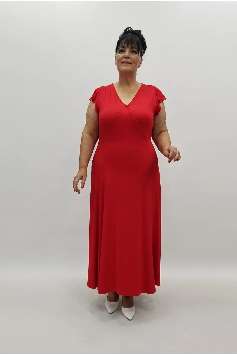 Miraggio Büyük Beden Elbise 99887 KIRMIZI