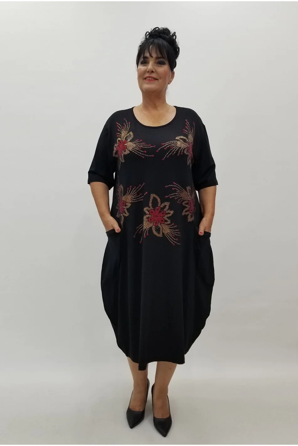 Miraggio Büyük Beden Elbise 99896 SİYAH