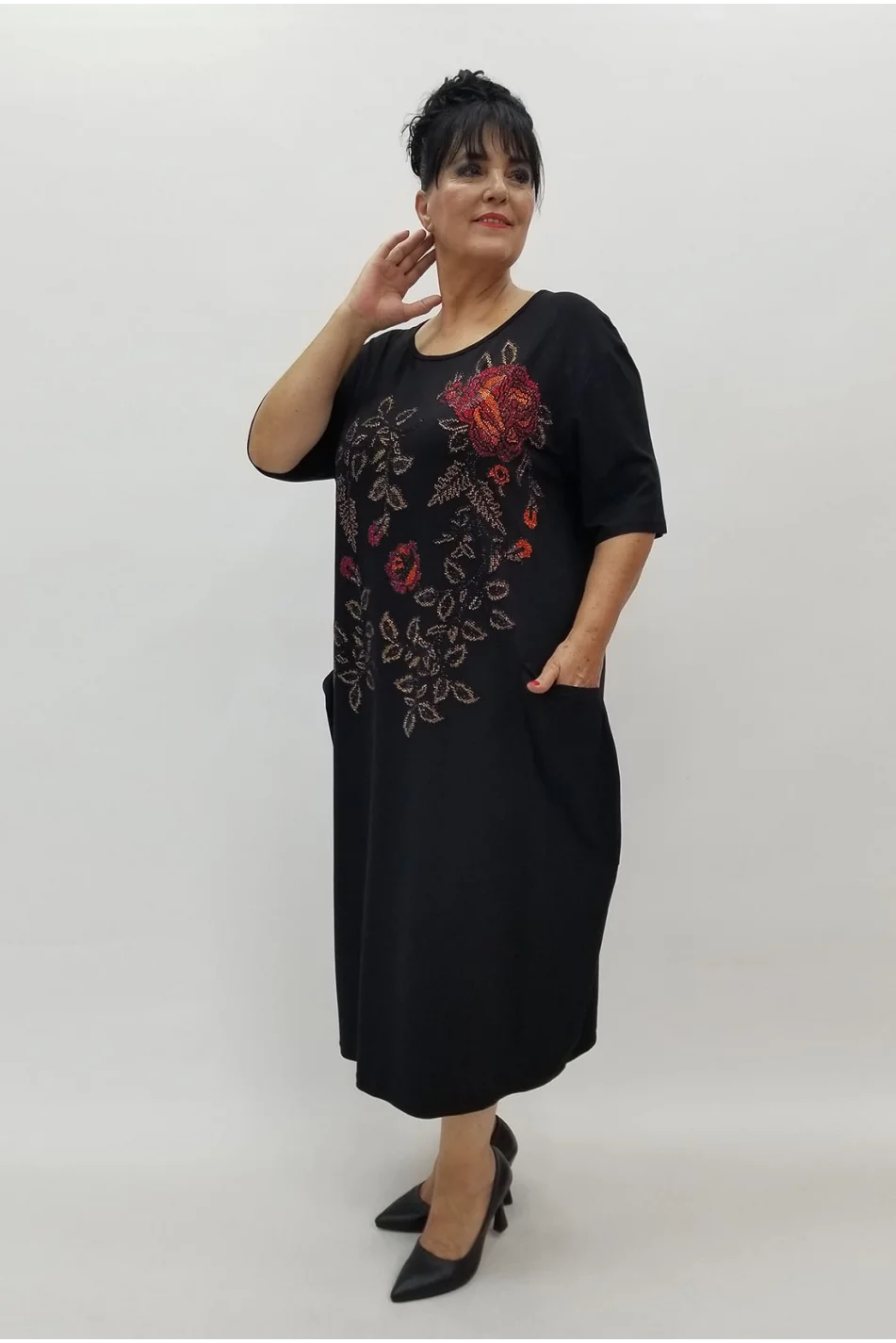 Miraggio Büyük Beden Elbise 99897 SİYAH