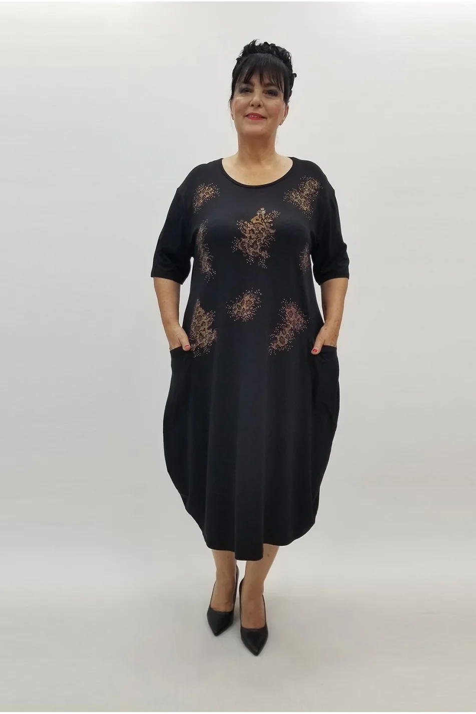 Miraggio Büyük Beden Elbise 99898 SİYAH