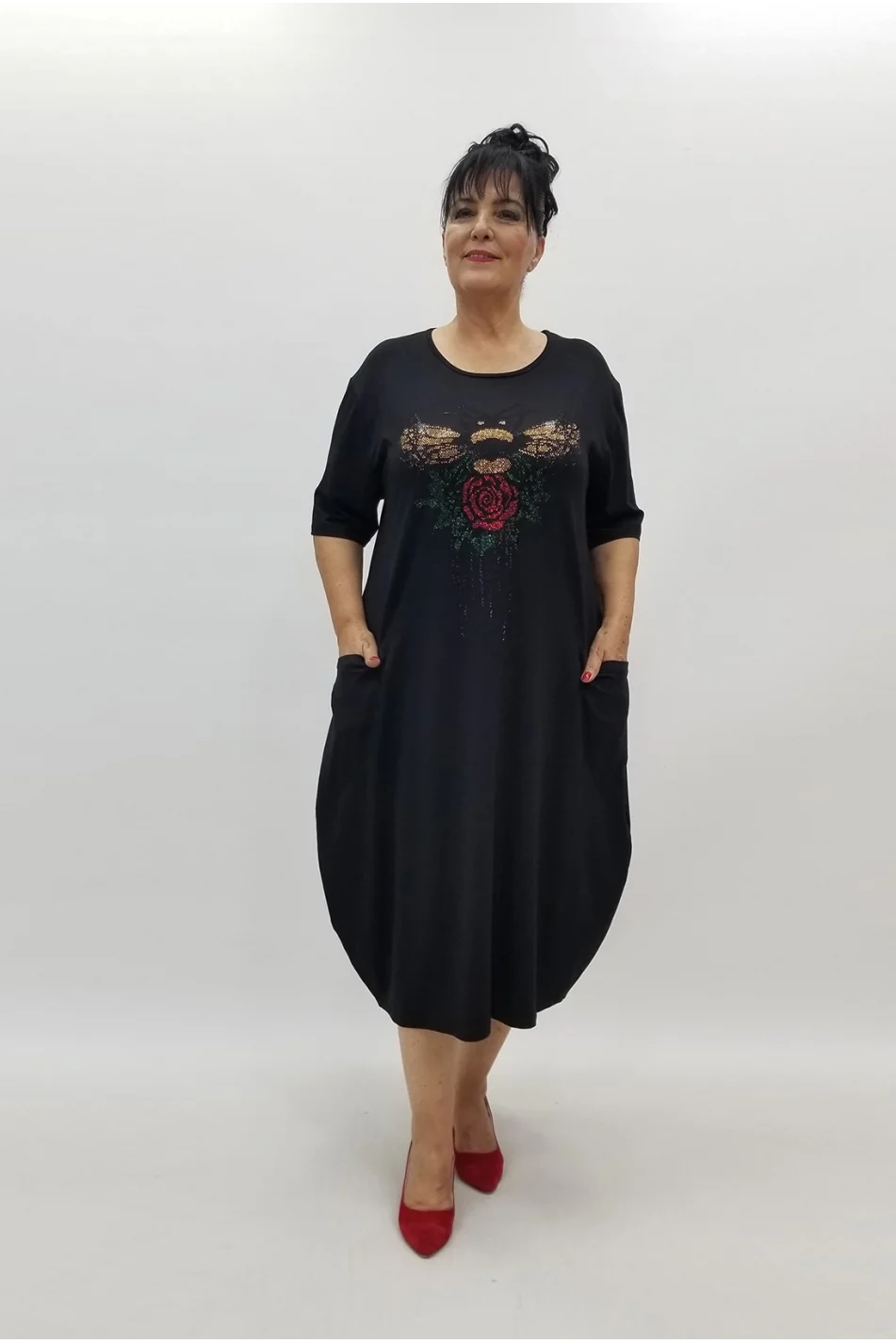 Miraggio Büyük Beden Elbise 99901 SİYAH