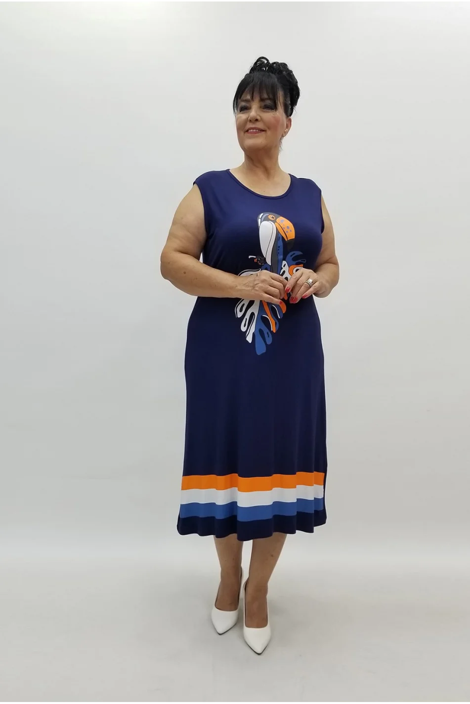 Miraggio Büyük Beden Elbise 99920 LACİVERT