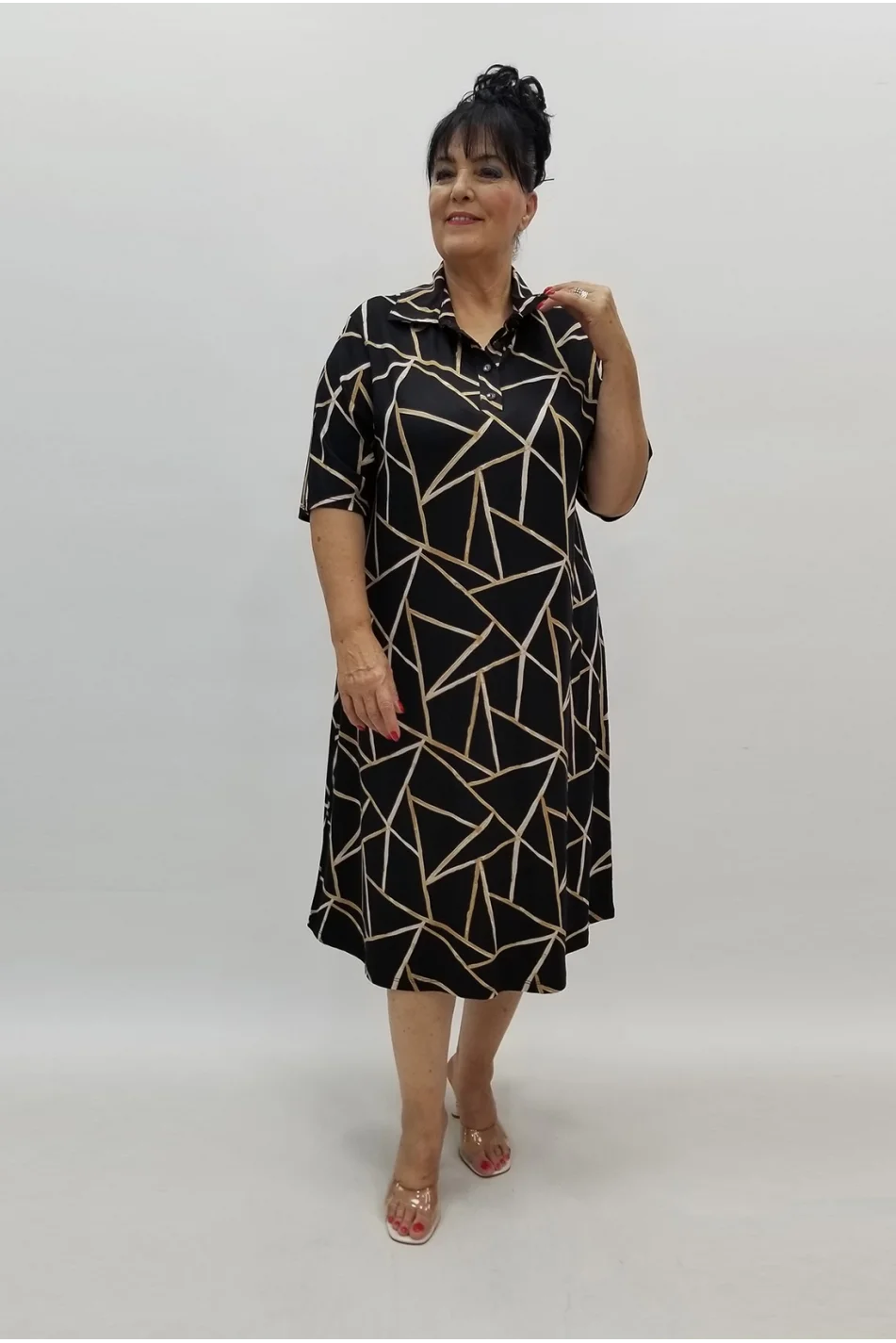 Miraggio Büyük Beden Elbise 99921 SİYAH