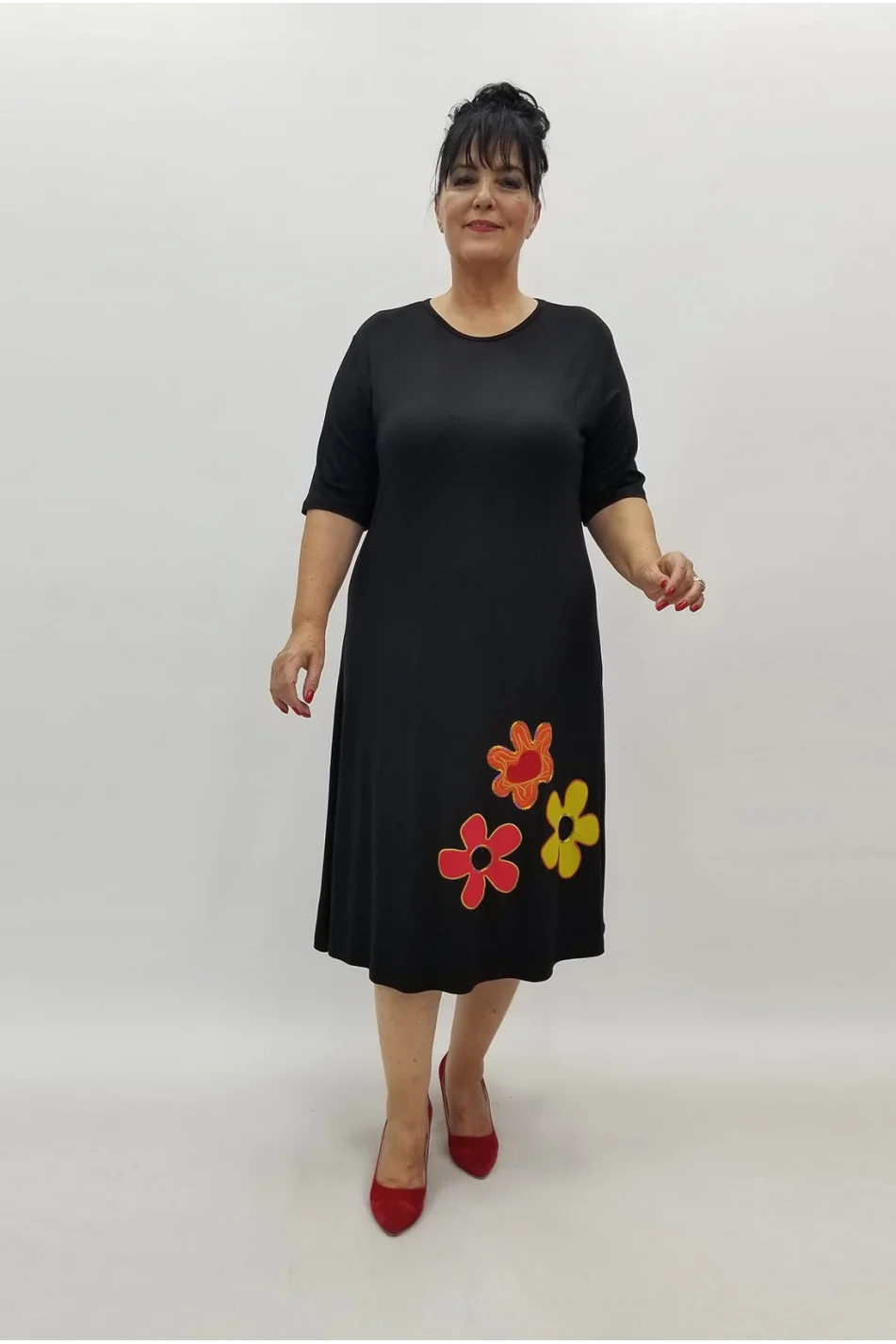 Miraggio Büyük Beden Elbise 99926 SİYAH