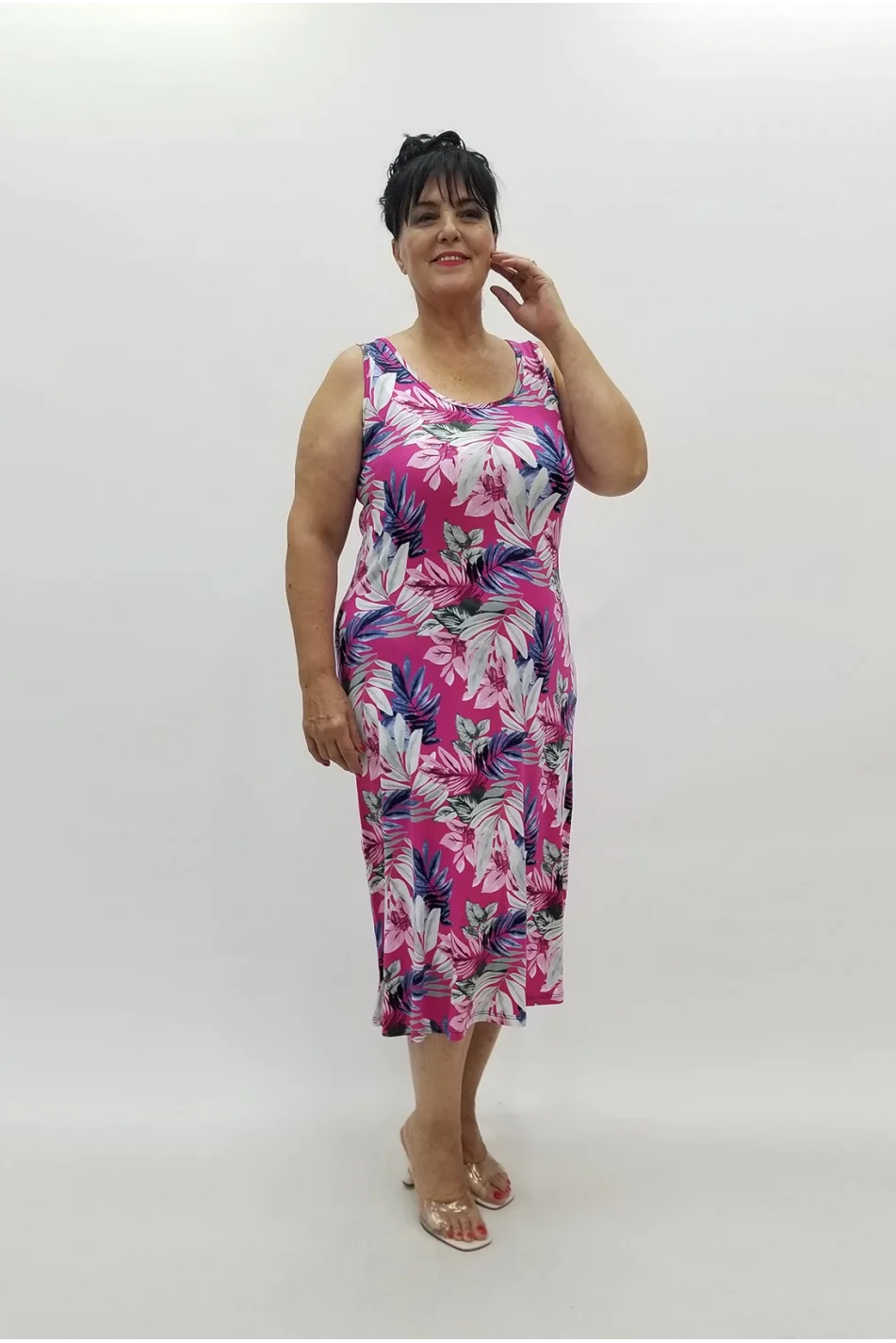 Miraggio Büyük Beden Elbise 99931 FUŞYA