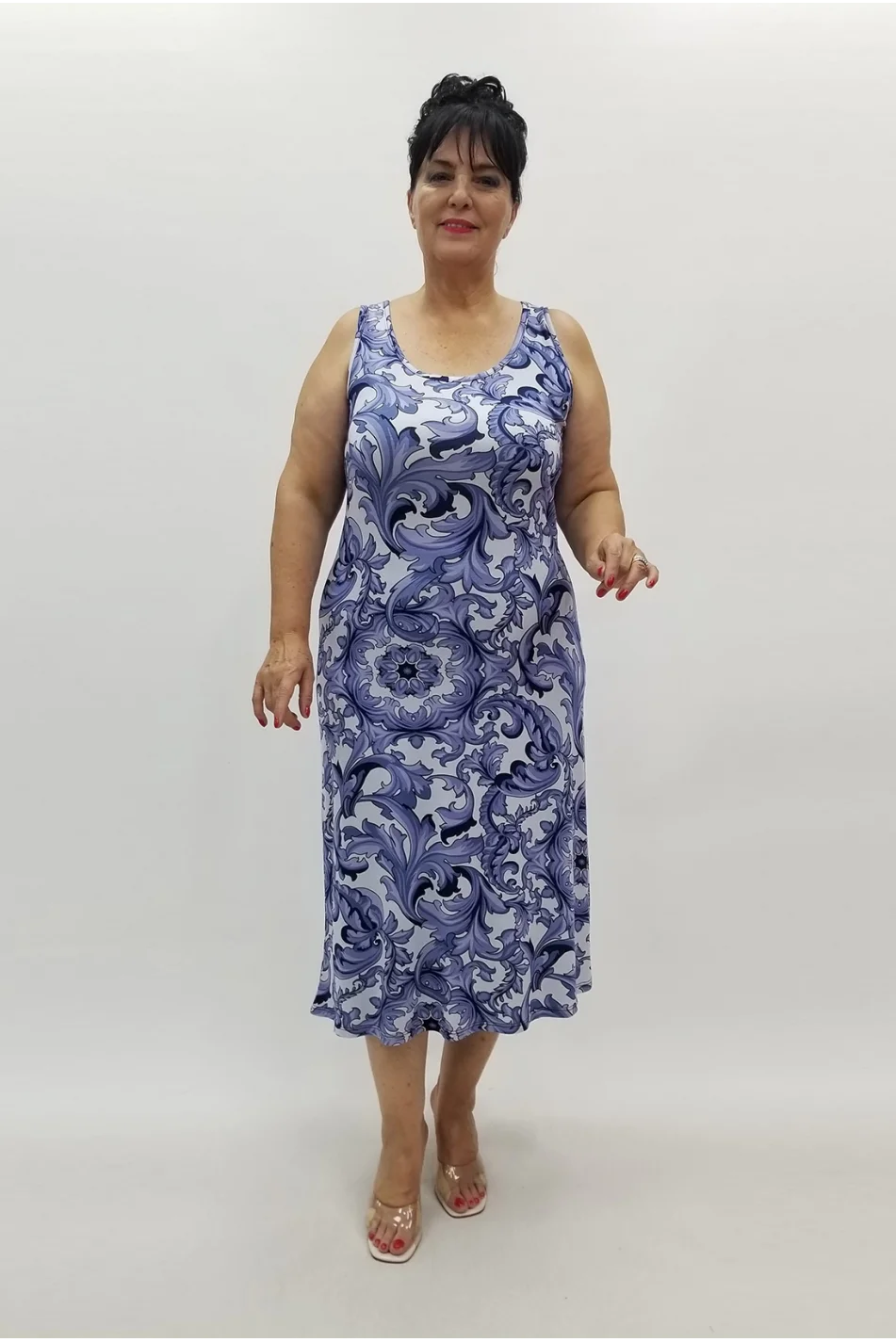 Miraggio Büyük Beden Elbise 99931 MAVİ