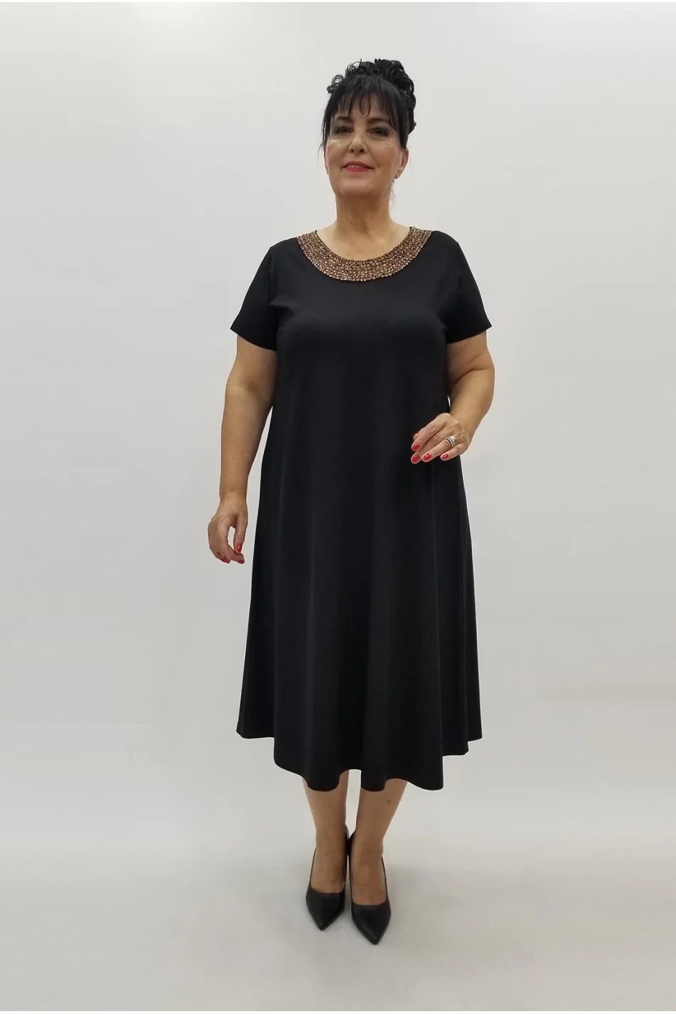 Miraggio Büyük Beden Elbise 99932 SİYAH