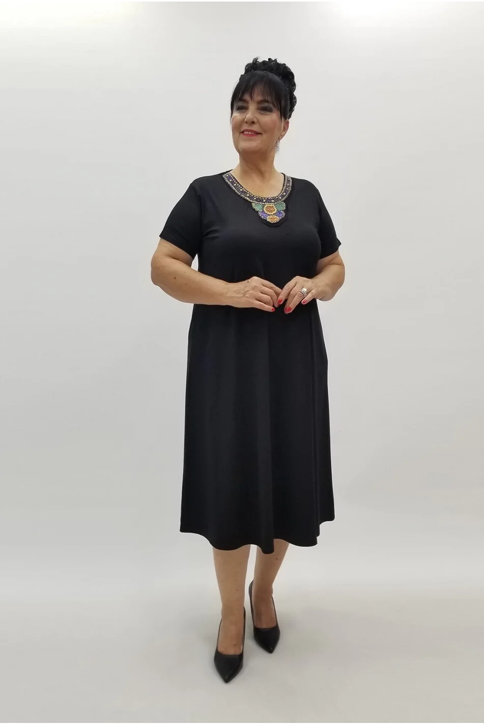 Miraggio Büyük Beden Elbise 99933 SİYAH