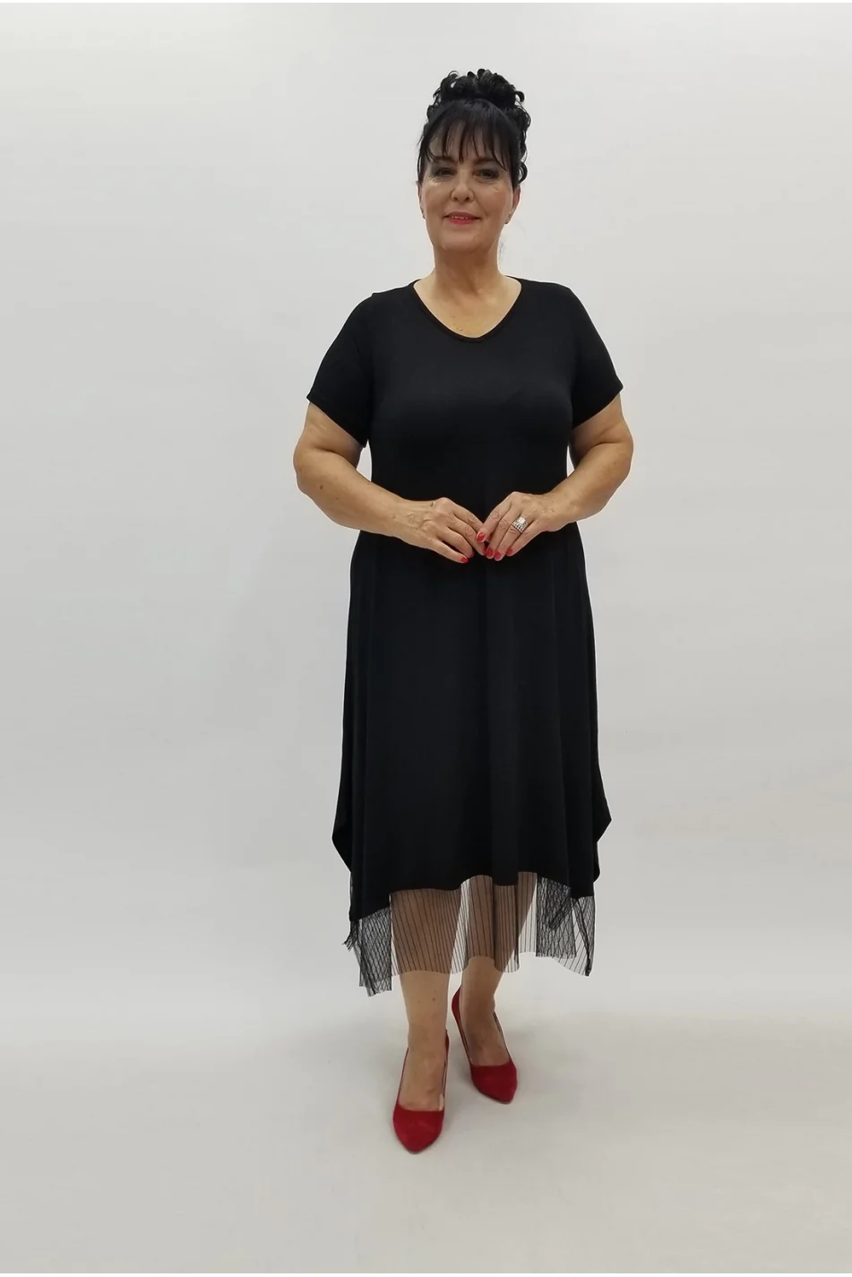 Miraggio Büyük Beden Elbise 99936 SİYAH