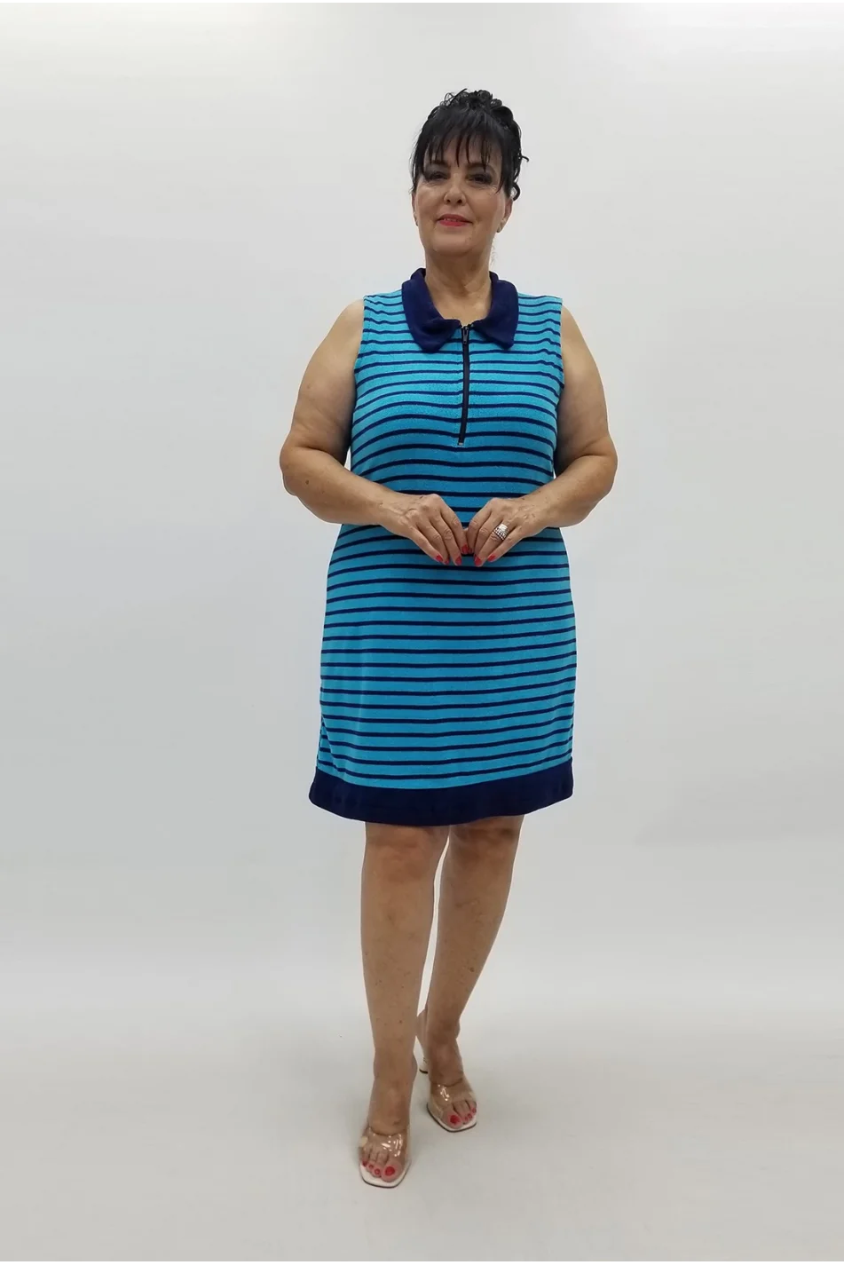 Miraggio Büyük Beden Elbise 99938 MAVİ